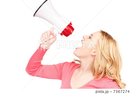 woman with megaphone woman with megaphone 7367274