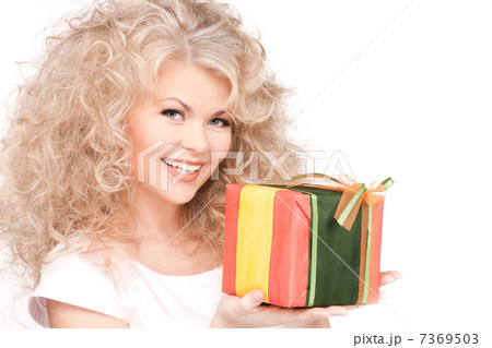 happy girl with gift box 7369503