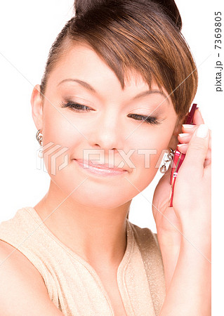 happy woman with cell phone happy woman with cell phone 7369805