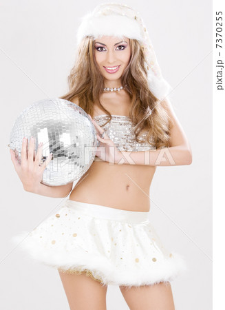 sexy santa helper with disco ball 7370255