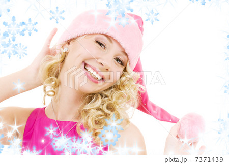 cheerful santa helper girl 7371439