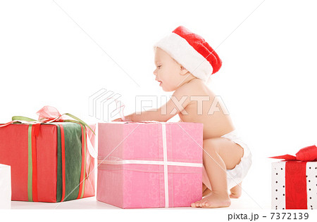 santa helper baby with christmas gifts santa helper baby with christmas gifts 7372139