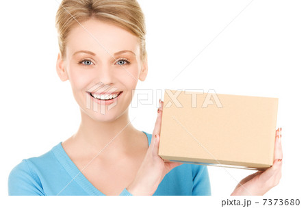 businesswoman with parcel 7373680