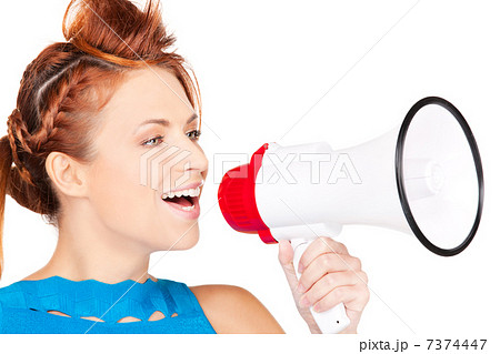 woman with megaphone 7374447