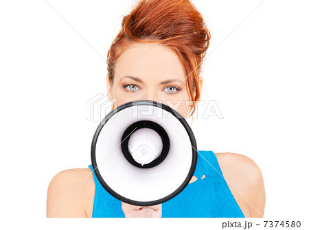 woman with megaphone 7374580