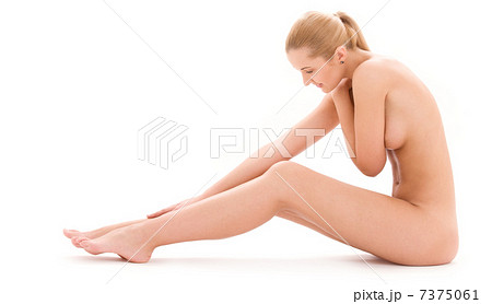 healthy naked woman over white healthy naked woman over white 7375061