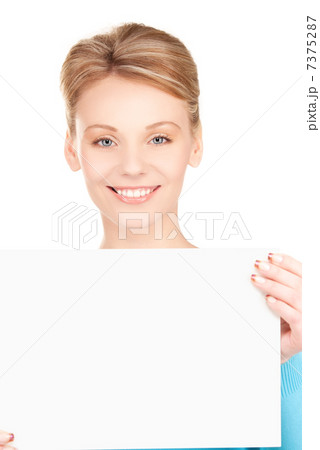 happy girl with blank board 7375287