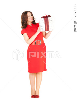 happy woman with gift box happy woman with gift box 7375329