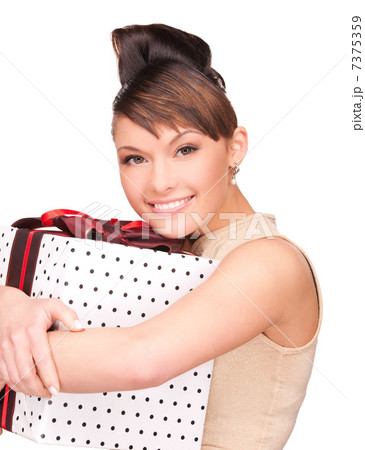 happy woman with gift box 7375359