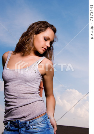 young sexy woman in blue jeans young sexy woman in blue jeans 7375441