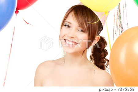 party girl with balloons party girl with balloons 7375558