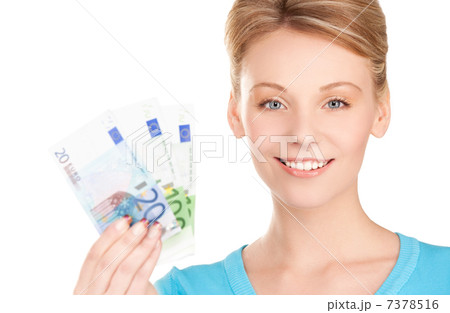 lovely woman with money 7378516