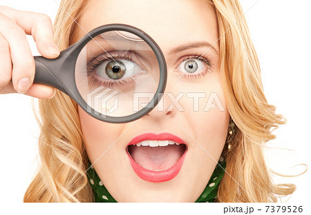 woman with magnifying glass woman with magnifying glass 7379526