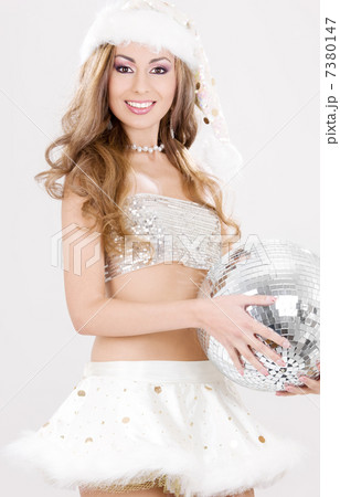sexy santa helper with disco ball 7380147
