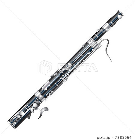 Musical background series. Classical bassoon, isolated on white background 7385664