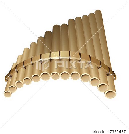 Musical background series. Traditional Pan flute, isolated in white background Musical background series. Traditional Pan flute, isolated in white background 7385687