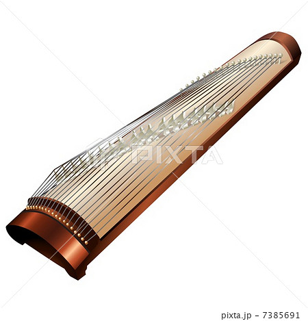 Musical background series. Traditional Japanese koto, isolated in white background 7385691