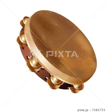 Musical background series. Traditional tambourine, isolated in white background 7385755