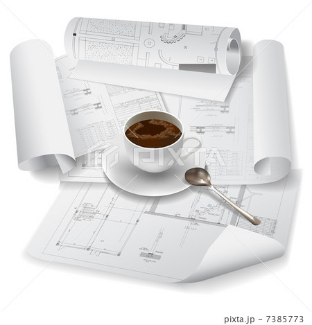 Architectural background. Part of architectural project, architectural plan, technical project, 7385773