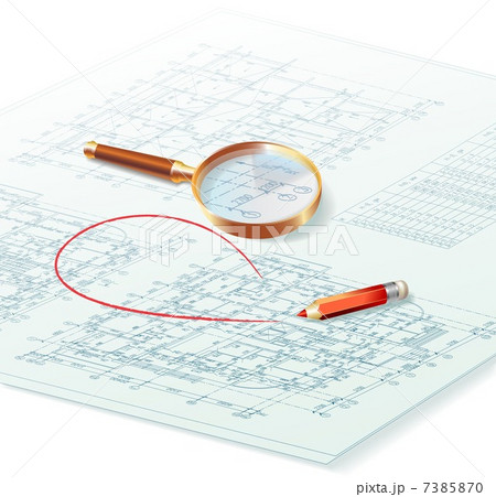 Architectural background. Part of architectural project, architectural plan, technical project 7385870