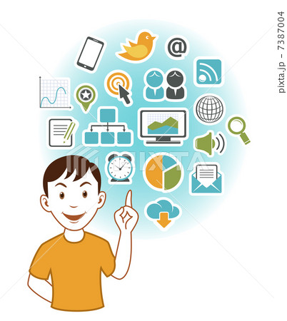 Man with SEO icons 7387004