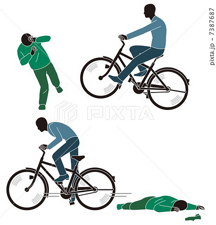 轢き逃げする自転車 7387687