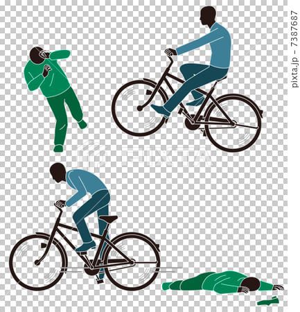 轢き逃げする自転車 7387687