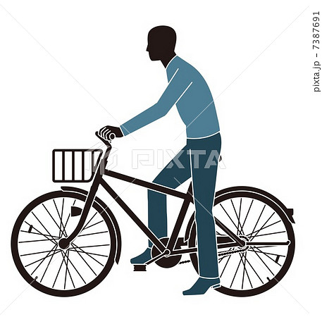 自転車に乗る人のイラスト素材