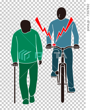 道交法違反人に対してベルをならす自転車 7387692