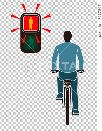Bicycle And Red Light Stock Illustration