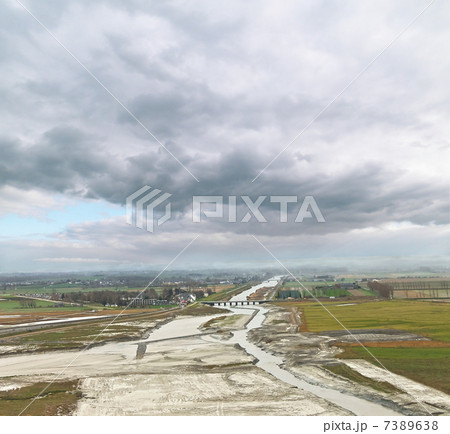 View of the ebb from the abbey of Mont Saint Michel. Normandy, F 7389638