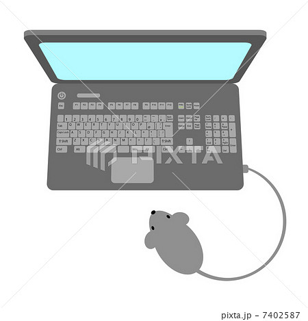 ねずみ型マウスのイラスト素材