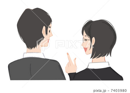 男女の会話 学生またはサラリーマン のイラスト素材