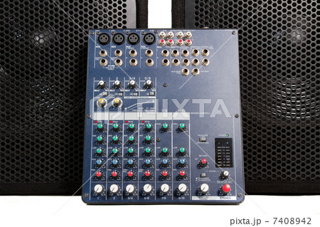 Audio mixing console and speakers 7408942