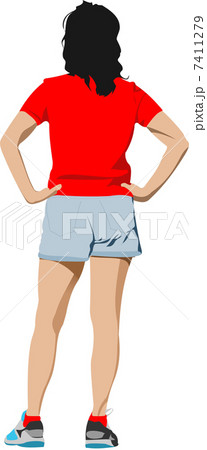Young woman looking forward. Vector illustration 7411279