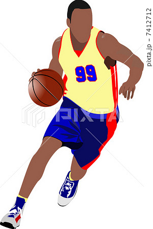 Basketball players. Colored Vector illustration for designers 7412712