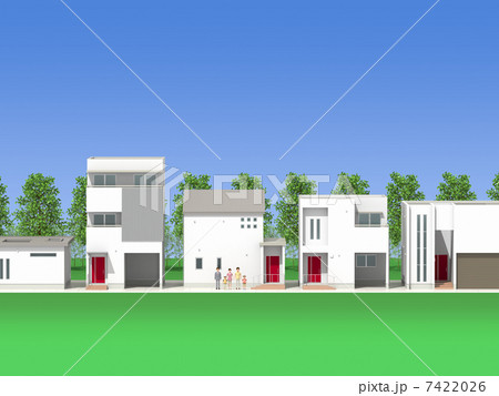 住宅と家族と営業マン 7422026