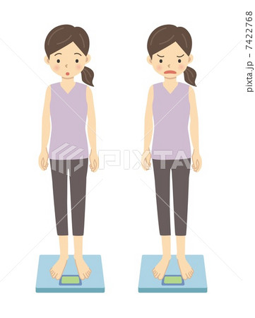 体重計と女性 体重計と女性 7422768