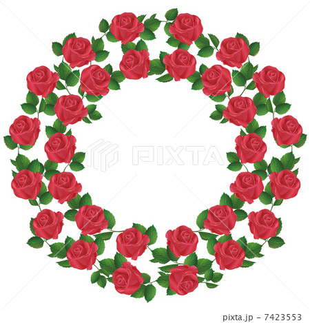 Ornament of red roses, element of design 7423553