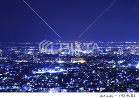 山形駅前 夜景 【横版】 7424683