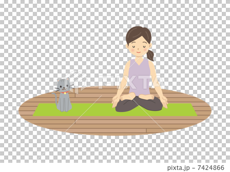 瑜伽姿勢和貓 7424866