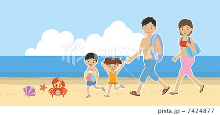 ビーチの家族 7424877