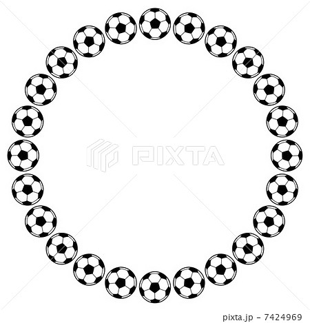 サッカーボールのフレームのイラスト素材 7424969 Pixta