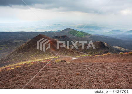 view on Etna craters, Sicily view on Etna craters, Sicily 7427701