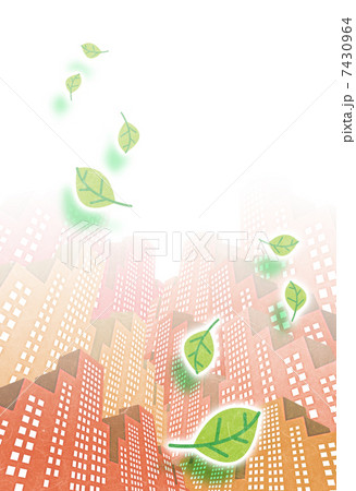 ビル群と葉 7430964