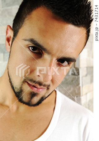 Young attractive macho stylish fashionable guy. Young attractive macho stylish fashionable guy. 7431714