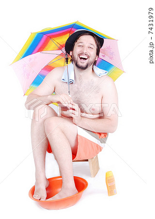 Man is making his own vacation at home Man is making his own vacation at home 7431979