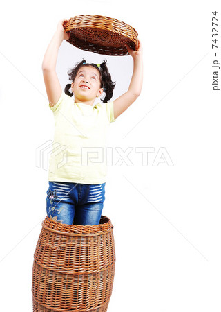 Playing in childhood in isolated background 7432724