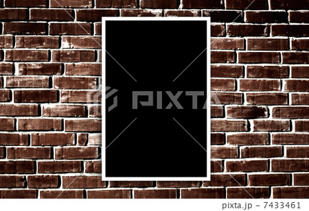 Empty photo on grunge brick wall background 7433461
