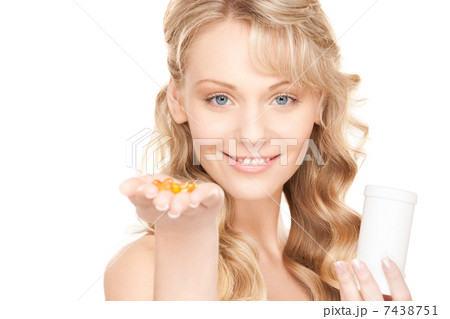 young woman with pills 7438751